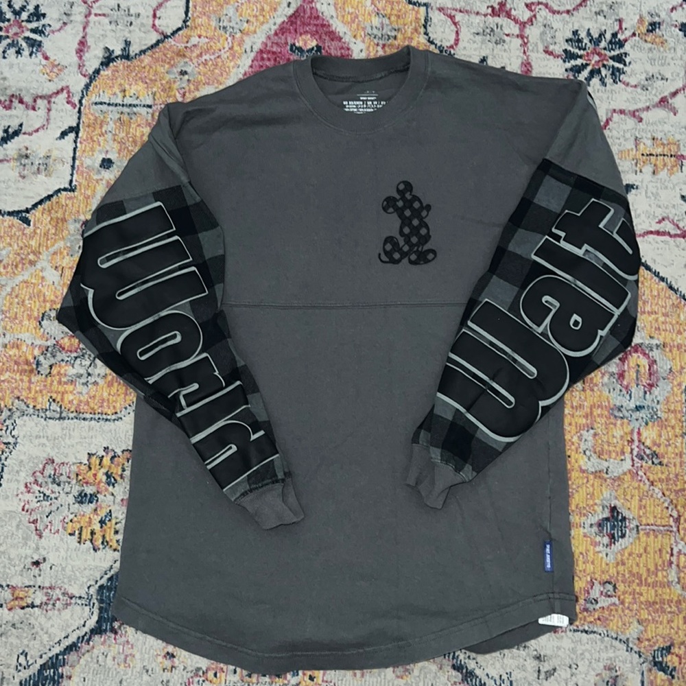 Retired Walt Disney Gray Buffalo Plaid Spirit Jersey